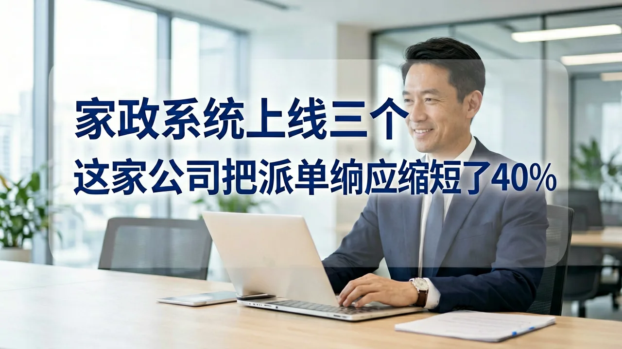 家政系统上线三个月,这家公司把派单响应缩短了40%